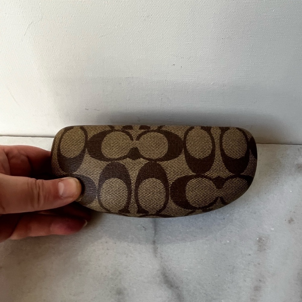 Coach logo Brown Patterned Eyeglass Case - Picture 9 of 13